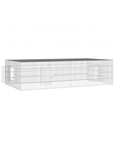 Conigliera con 2 Pannelli 220x110x55 cm Ferro Zincato
