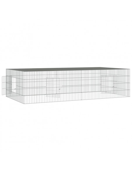 Conigliera con 2 Pannelli 220x110x55 cm Ferro Zincato