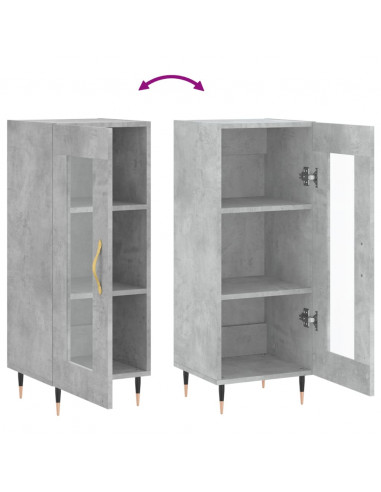 Credenza Grigio Cemento 34,5x34x90 cm in Legno Multistrato