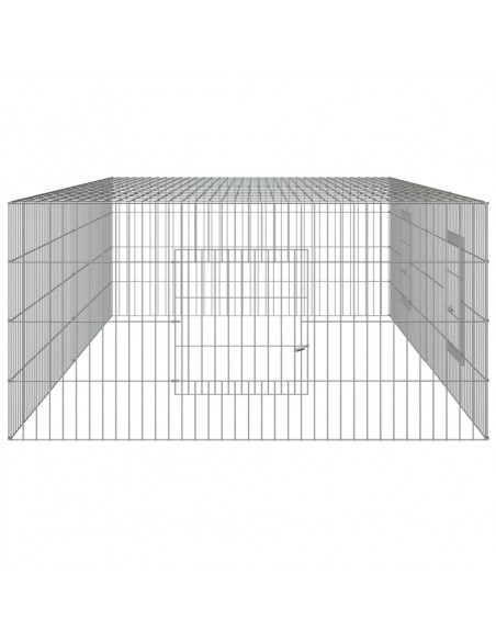 Conigliera con 2 Pannelli 220x110x55 cm Ferro Zincato