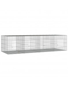 Conigliera con 4 Pannelli 217x79x54 cm Ferro Zincato 2