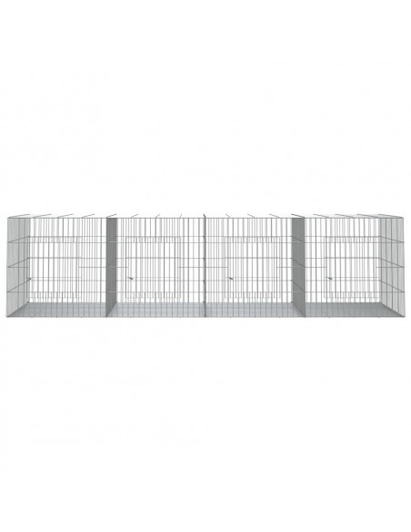 Conigliera con 4 Pannelli 217x79x54 cm Ferro Zincato