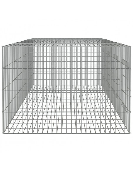 Conigliera con 4 Pannelli 217x79x54 cm Ferro Zincato