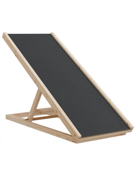 Rampa per Cani Grigia 100x40 cm in Legno Massello di Abete