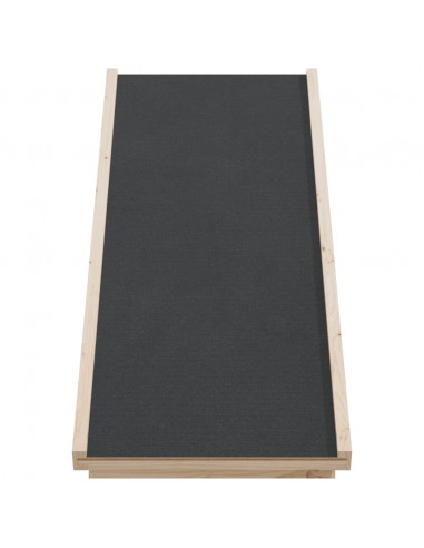 Rampa per Cani Grigia 100x40 cm in Legno Massello di Abete