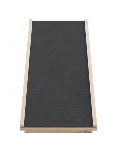 Rampa per Cani Grigia 100x40 cm in Legno Massello di Abete