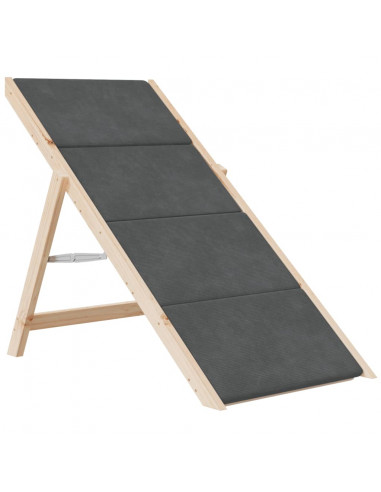 Scala per Cani Grigia 105x47 cm in Legno Massello di Abete