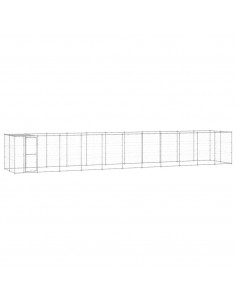 Gabbia per Cani da Esterno in Acciaio Zincato con Tetto 26,62m² 2