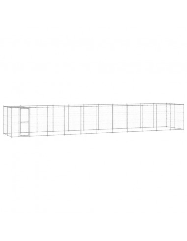 Gabbia per Cani da Esterno in Acciaio Zincato con Tetto 26,62m²
