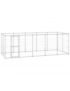 Gabbia per Cani da Esterno in Acciaio Zincato 12,1 m² 2