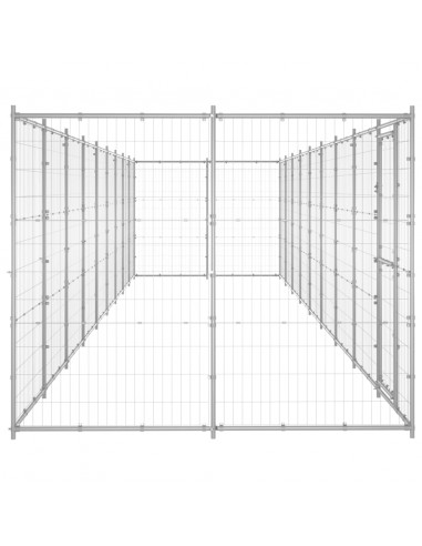Gabbia per Cani da Esterno in Acciaio Zincato 21,78m²
