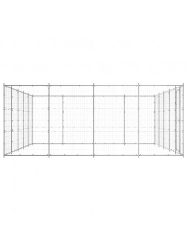 Gabbia per Cani da Esterno in Acciaio Zincato 24,2 m²