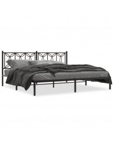 Giroletto con Testiera in Metallo Nero 193x203 cm 2