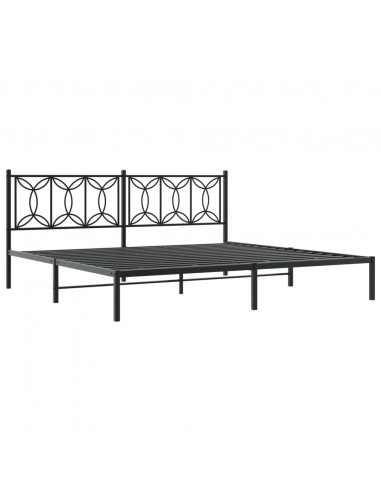 Giroletto con Testiera in Metallo Nero 193x203 cm