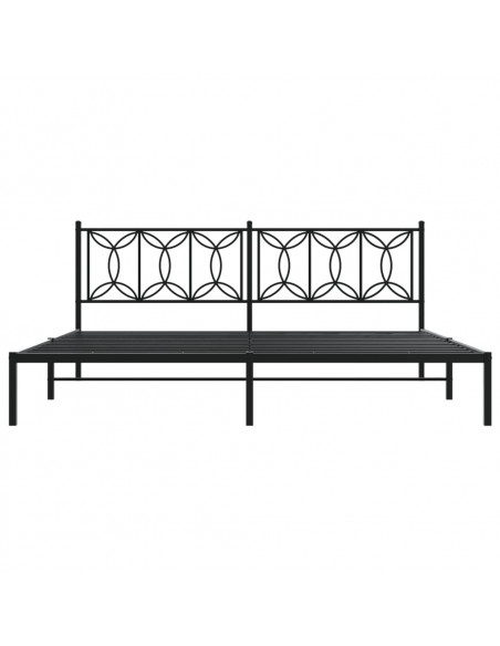 Giroletto con Testiera in Metallo Nero 193x203 cm