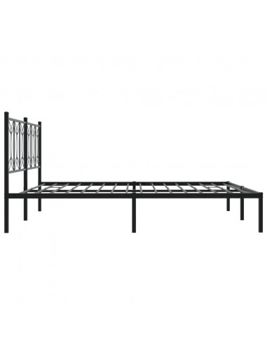 Giroletto con Testiera in Metallo Nero 193x203 cm