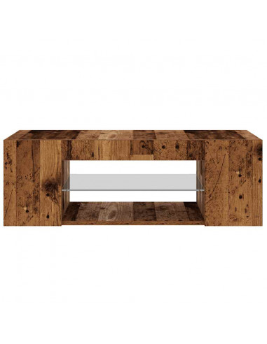 Mobile Porta TV con LED Legno Antico 90x39x30 cm Multistrato