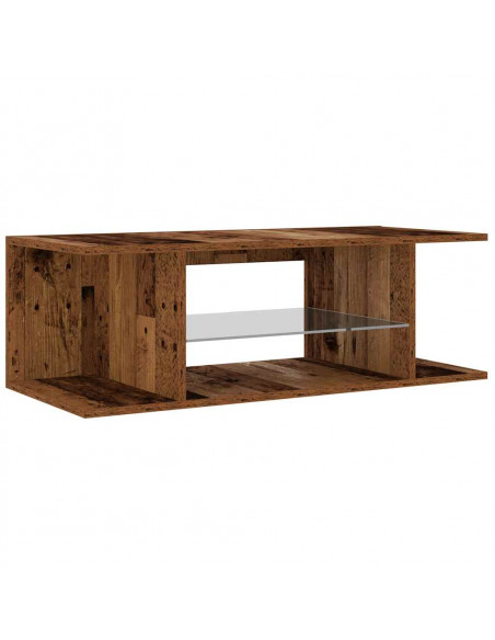 Mobile Porta TV con LED Legno Antico 90x39x30 cm Multistrato