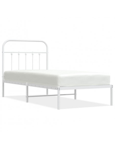 Giroletto con Testiera Metallo Bianco 90x200 cm