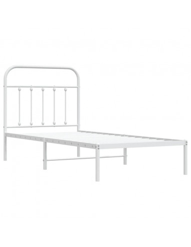 Giroletto con Testiera Metallo Bianco 90x200 cm