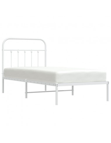 Giroletto con Testiera Metallo Bianco 90x200 cm