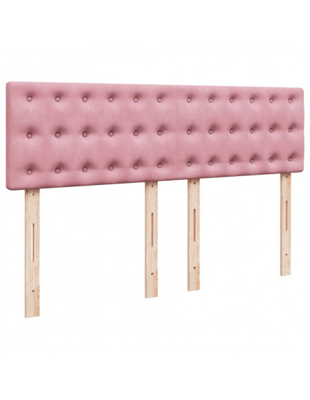 Giroletto a Molle con Materasso Rosa Scuro 140x200cm in Velluto