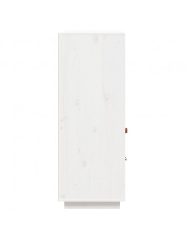 Credenza Bianca 100x40x108,5 cm in Legno Massello di Pino