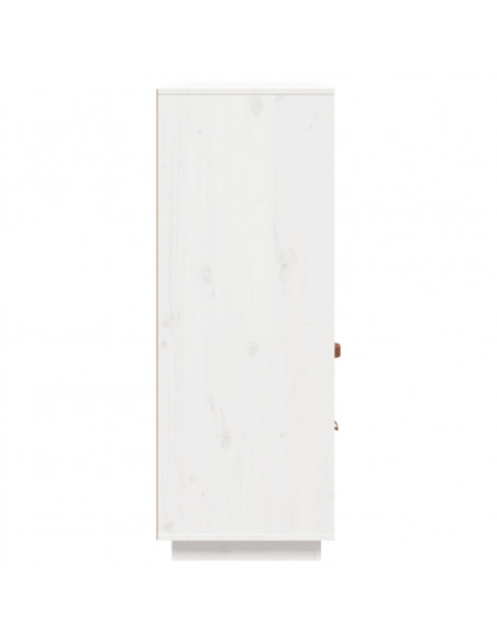 Credenza Bianca 100x40x108,5 cm in Legno Massello di Pino