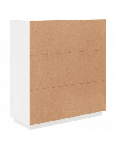 Credenza Bianca 100x40x108,5 cm in Legno Massello di Pino