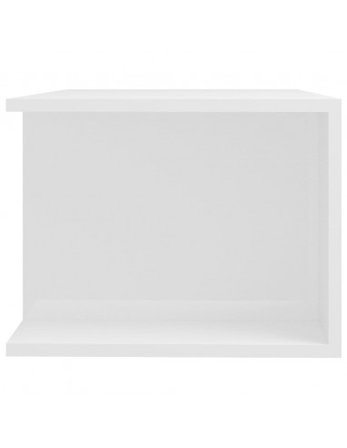 Mobile Porta TV con Luci LED Bianco Lucido 90x39x30 cm