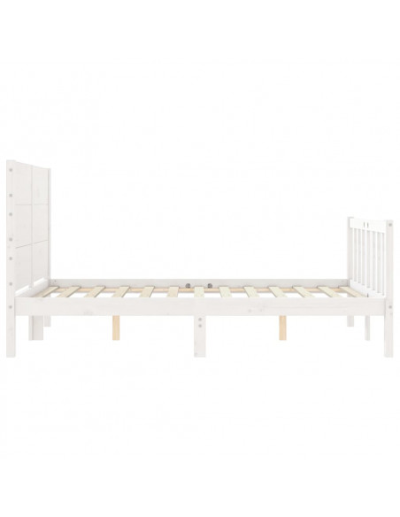 Giroletto con Testiera Bianco 140x200 cm in Legno Massello