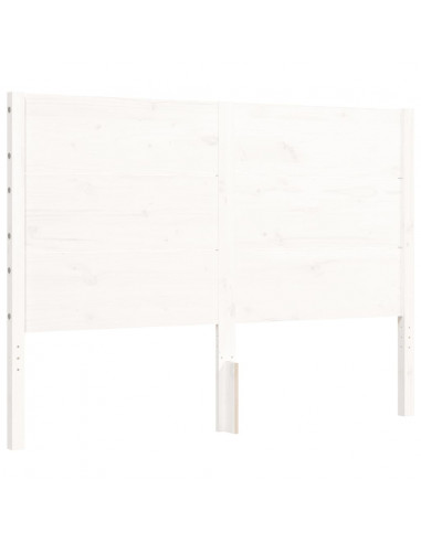 Giroletto con Testiera Bianco 140x200 cm in Legno Massello