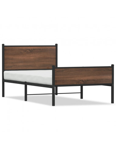 Giroletto Testiera e Pediera Metallo Rovere Marrone 107x203 cm