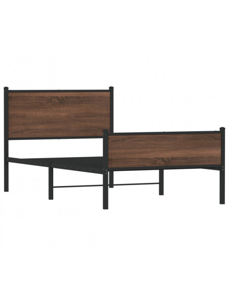Giroletto Testiera e Pediera Metallo Rovere Marrone 107x203 cm