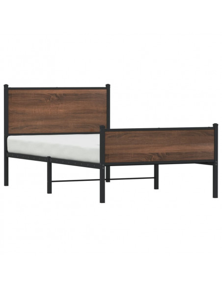 Giroletto Testiera e Pediera Metallo Rovere Marrone 107x203 cm