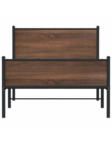 Giroletto Testiera e Pediera Metallo Rovere Marrone 107x203 cm