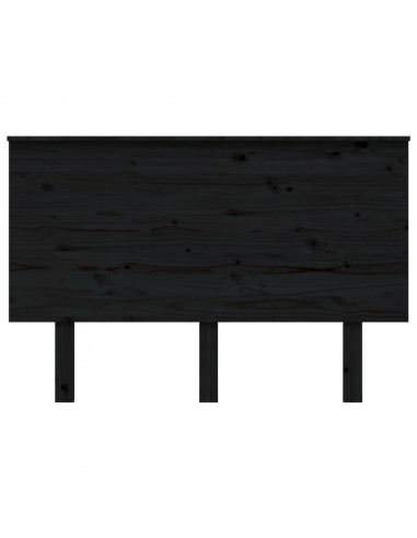 Testiera per Letto Nera 124x6x82,5 cm in Legno Massello di Pino