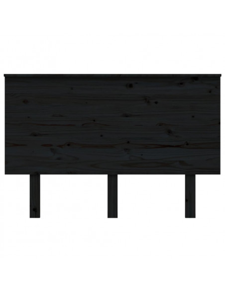 Testiera per Letto Nera 124x6x82,5 cm in Legno Massello di Pino