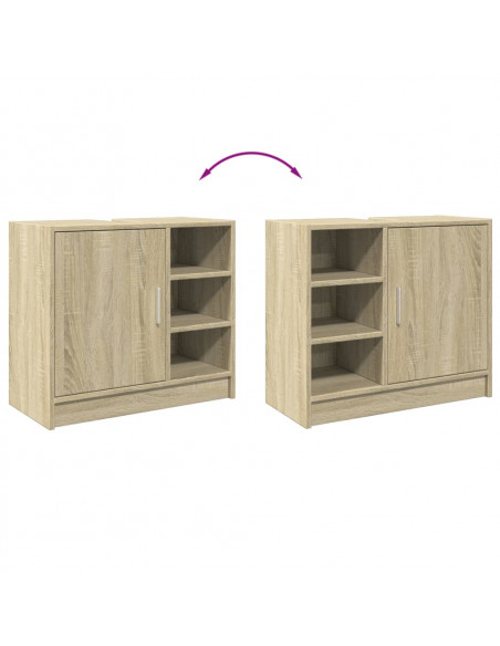 Mobile Lavabo Rovere Sonoma 63x29x55 cm Legno Multistrato