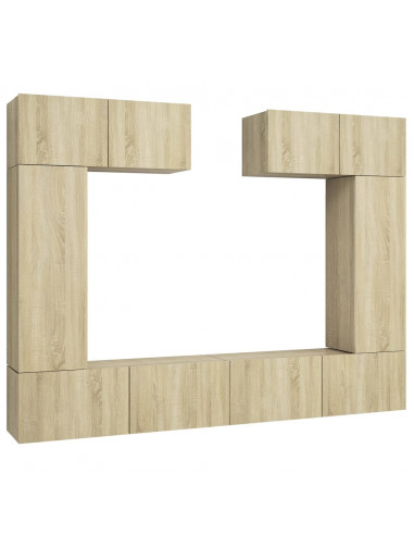 Set di Mobili Porta TV 6 pz Rovere Sonoma in Legno Multistrato