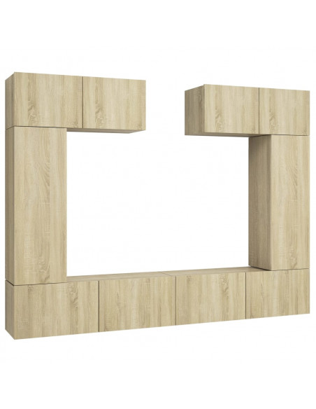 Set di Mobili Porta TV 6 pz Rovere Sonoma in Legno Multistrato