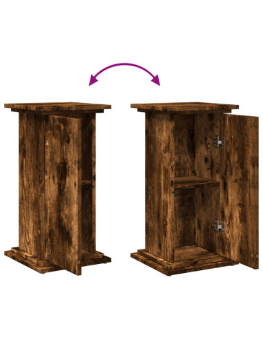 Espositore con Portaoggetti Rovere Fumo 31x30x60cm Truciolato