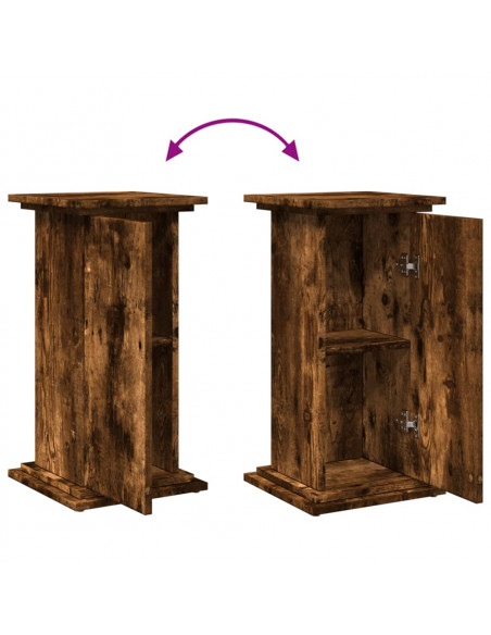 Espositore con Portaoggetti Rovere Fumo 31x30x60cm Truciolato