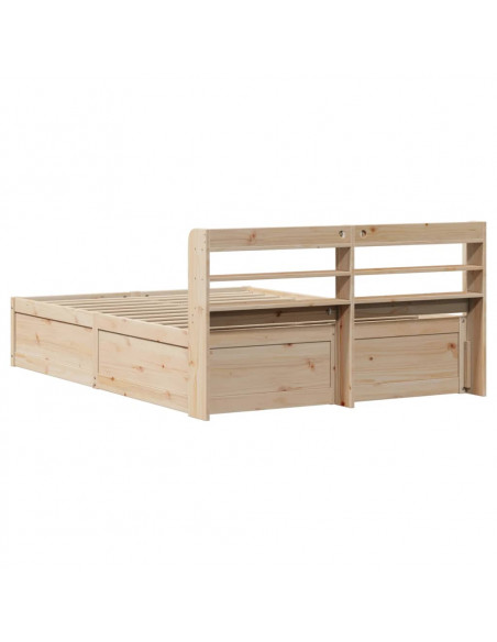 Giroletto con Testiera 150x200 cm in Legno Massello di Pino