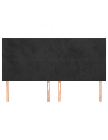 Testiere 4 pz Nere 100x5x78/88 cm in Velluto