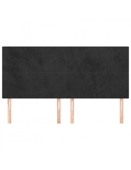 Testiere 4 pz Nere 100x5x78/88 cm in Velluto