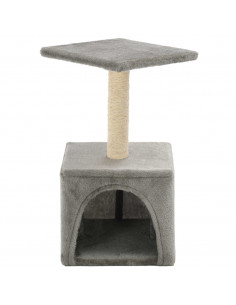 Albero per Gatti con Tiragraffi in Sisal 55 cm Grigio 2