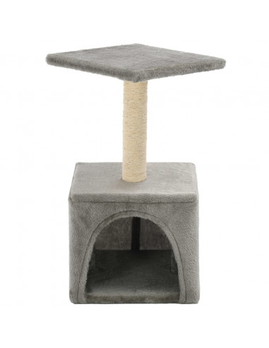 Albero per Gatti con Tiragraffi in Sisal 55 cm Grigio