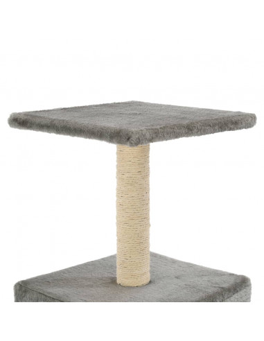Albero per Gatti con Tiragraffi in Sisal 55 cm Grigio