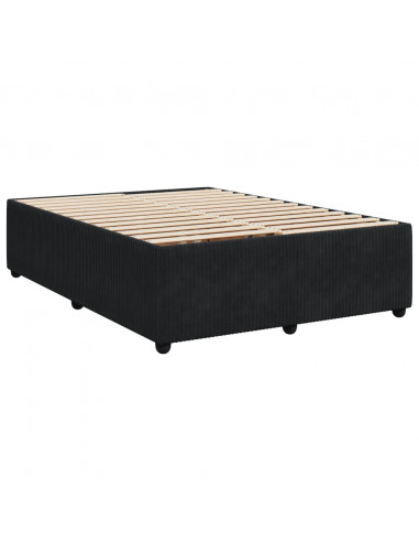 Giroletto a Molle con Materasso Nero 140x190 cm in Velluto